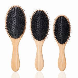 Boar bristle bamboo air cushion comb scalp massage comfortable and cute air bag comb smooth hair styling hair salon comb smooth nylon tooth wooden comb