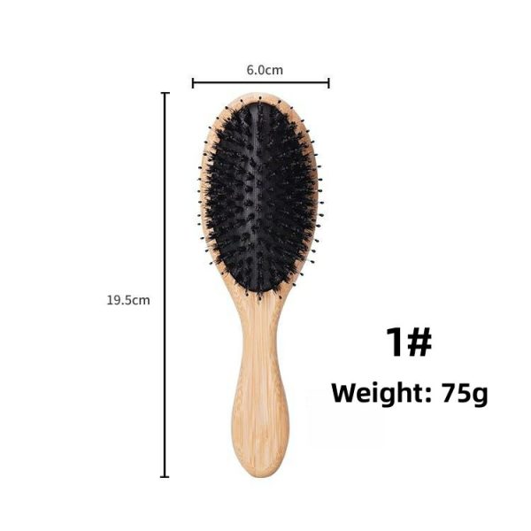 Boar bristle bamboo air cushion comb scalp massage comfortable and cute air bag comb smooth hair styling hair salon comb smooth nylon tooth wooden comb