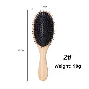 Boar bristle bamboo air cushion comb scalp massage comfortable and cute air bag comb smooth hair styling hair salon comb smooth nylon tooth wooden comb