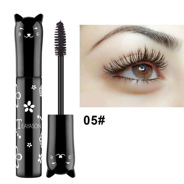 TEAYASON color mascara is long-lasting, thick, slender, lightweight, waterproof, sweat-proof, not easy to smudge, curling mascara white pink purple blue coffee black