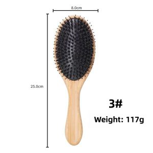 Boar bristle bamboo air cushion comb scalp massage comfortable and cute air bag comb smooth hair styling hair salon comb smooth nylon tooth wooden comb