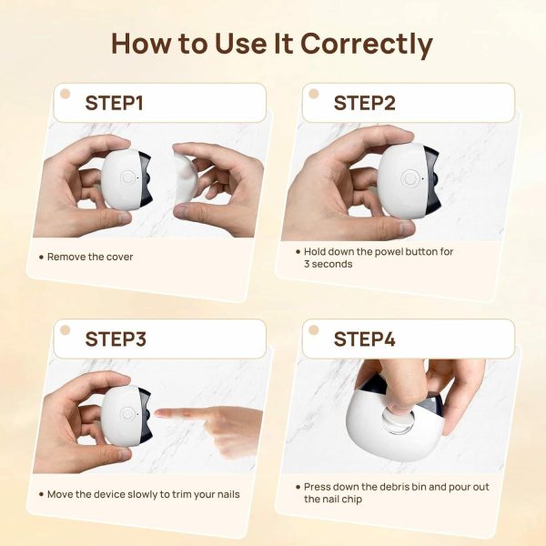 Electric nail clippers, low noise, anti-pinch automatic nail clippers, adult manicure and nail grinder, two-in-one baby electric nail grinder, low speed and high speed, two gears adjustable