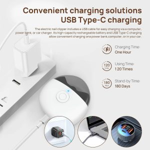Electric nail clippers, low noise, anti-pinch automatic nail clippers, adult manicure and nail grinder, two-in-one baby electric nail grinder, low speed and high speed, two gears adjustable