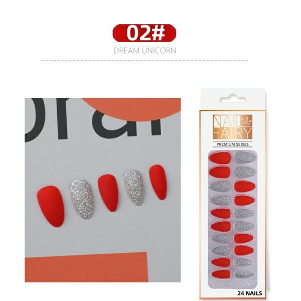 Nail tips, false nails, matte frosted starry sky nail tips, onion powder, glitter patches, wearable nails, nail art