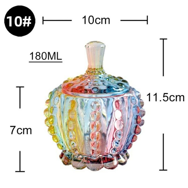 Colorful glass storage jars, candy jars, jewelry jars, jam snack jars, small sundries storage jars, sugar bowls