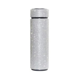 Thermos Cup Cold Cup Diamond 500ml (17oz) Stainless Steel Straight Thermos Cup Smart Thermos Cup Straight Cup LED Temperature Display Water Cup Home Office Portable Large Capacity Car Cup With Stainless Steel Filter Vacuum Cup Diamond Stainless Steel Straight Thermos Cup