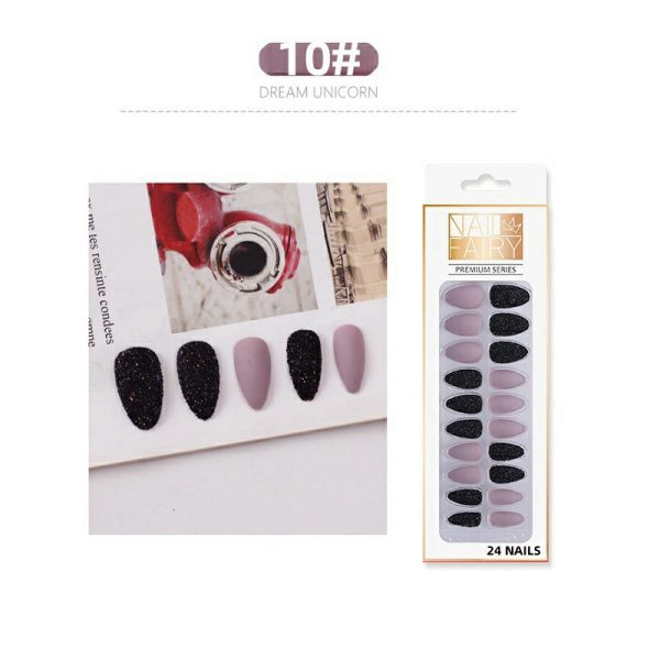 Nail tips, false nails, matte frosted starry sky nail tips, onion powder, glitter patches, wearable nails, nail art