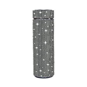 Thermos Cup Cold Cup Diamond 500ml (17oz) Stainless Steel Straight Thermos Cup Smart Thermos Cup Straight Cup LED Temperature Display Water Cup Home Office Portable Large Capacity Car Cup With Stainless Steel Filter Vacuum Cup Diamond Stainless Steel Straight Thermos Cup