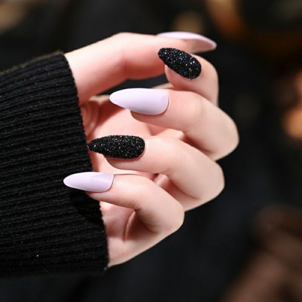 Nail tips, false nails, matte frosted starry sky nail tips, onion powder, glitter patches, wearable nails, nail art
