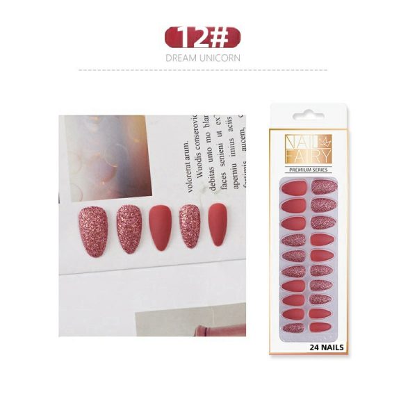 Nail tips, false nails, matte frosted starry sky nail tips, onion powder, glitter patches, wearable nails, nail art