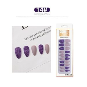 Nail tips, false nails, matte frosted starry sky nail tips, onion powder, glitter patches, wearable nails, nail art
