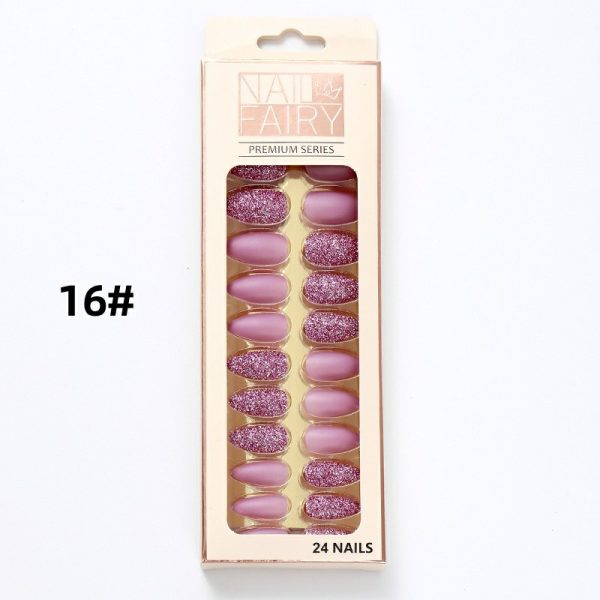 Nail tips, false nails, matte frosted starry sky nail tips, onion powder, glitter patches, wearable nails, nail art