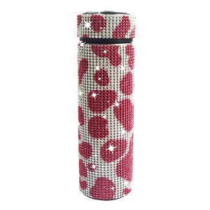 Thermos Cup Cold Cup Diamond 500ml (17oz) Stainless Steel Straight Thermos Cup Smart Thermos Cup Straight Cup LED Temperature Display Water Cup Home Office Portable Large Capacity Car Cup With Stainless Steel Filter Vacuum Cup Diamond Stainless Steel Straight Thermos Cup