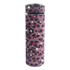 Thermos Cup Cold Cup Diamond 500ml (17oz) Stainless Steel Straight Thermos Cup Smart Thermos Cup Straight Cup LED Temperature Display Water Cup Home Office Portable Large Capacity Car Cup With Stainless Steel Filter Vacuum Cup Diamond Stainless Steel Straight Thermos Cup