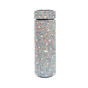 Thermos Cup Cold Cup Diamond 500ml (17oz) Stainless Steel Straight Thermos Cup Smart Thermos Cup Straight Cup LED Temperature Display Water Cup Home Office Portable Large Capacity Car Cup With Stainless Steel Filter Vacuum Cup Diamond Stainless Steel Straight Thermos Cup