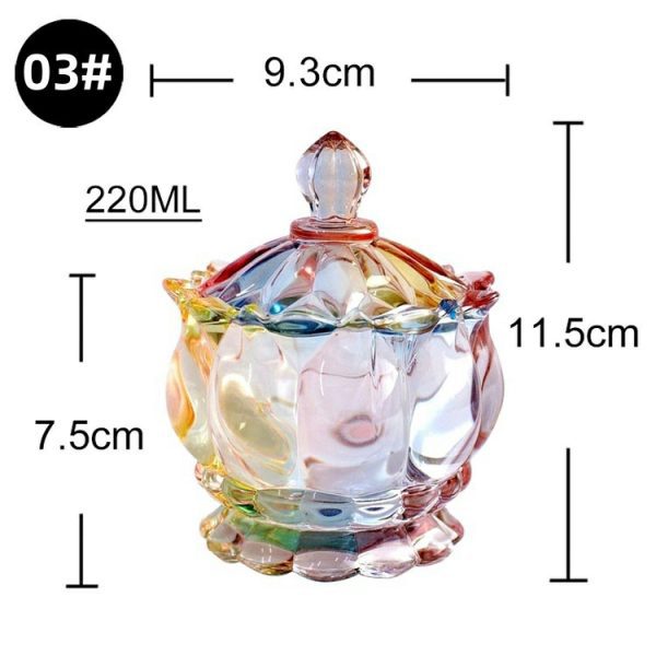 Colorful glass storage jars, candy jars, jewelry jars, jam snack jars, small sundries storage jars, sugar bowls