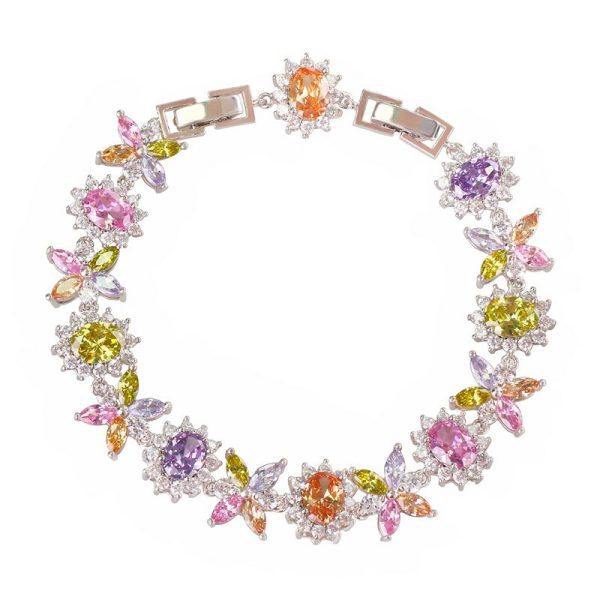 1-Yesokmarket-Creative multi-color flower shape bracelet-Main picture
