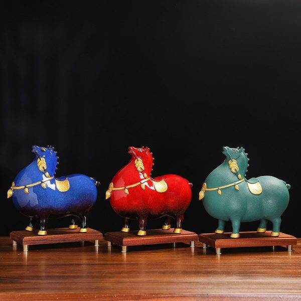 1-Yesokmarket-Colorful ceramic horse ornaments-Main picture