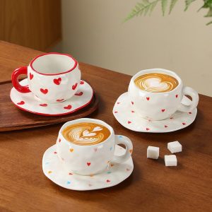 1-Yesokmarket-Handmade creative ceramic cup and saucer set-Main picture