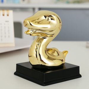 Golden zodiac fortune-attracting small ornaments handmade clay ceramic ornaments mouse bull tiger rabbit dragon snake horse sheep monkey rooster dog pig clay ceramic crafts symbol of wealth and good luck