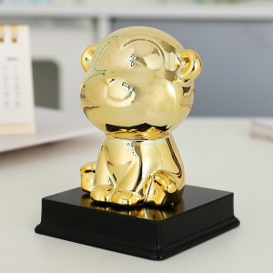 Golden zodiac fortune-attracting small ornaments handmade clay ceramic ornaments mouse bull tiger rabbit dragon snake horse sheep monkey rooster dog pig clay ceramic crafts symbol of wealth and good luck