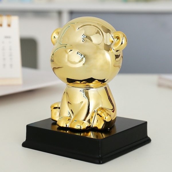 Golden zodiac fortune-attracting small ornaments handmade clay ceramic ornaments mouse bull tiger rabbit dragon snake horse sheep monkey rooster dog pig clay ceramic crafts symbol of wealth and good luck
