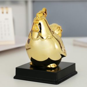 Golden zodiac fortune-attracting small ornaments handmade clay ceramic ornaments mouse bull tiger rabbit dragon snake horse sheep monkey rooster dog pig clay ceramic crafts symbol of wealth and good luck