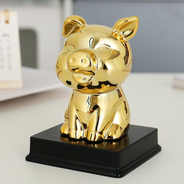 Golden zodiac fortune-attracting small ornaments handmade clay ceramic ornaments mouse bull tiger rabbit dragon snake horse sheep monkey rooster dog pig clay ceramic crafts symbol of wealth and good luck
