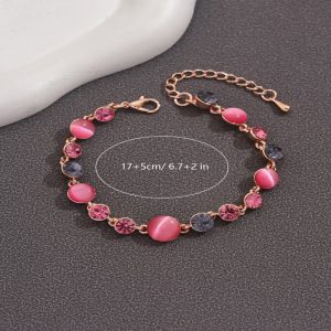 3-Yesokmarket-Alloy Pink Cat's Eye Bracelet-Main picture