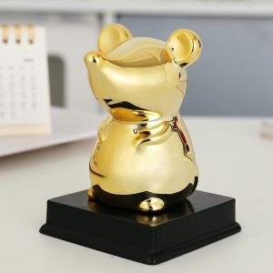 Golden zodiac fortune-attracting small ornaments handmade clay ceramic ornaments mouse bull tiger rabbit dragon snake horse sheep monkey rooster dog pig clay ceramic crafts symbol of wealth and good luck