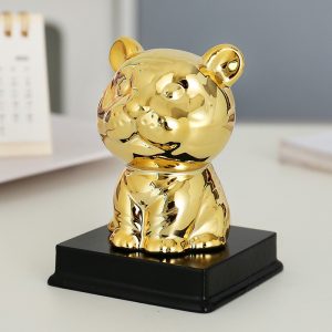 Golden zodiac fortune-attracting small ornaments handmade clay ceramic ornaments mouse bull tiger rabbit dragon snake horse sheep monkey rooster dog pig clay ceramic crafts symbol of wealth and good luck