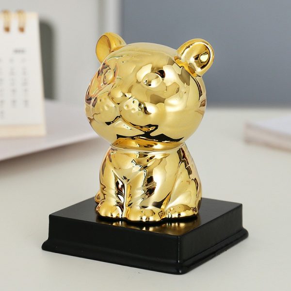 Golden zodiac fortune-attracting small ornaments handmade clay ceramic ornaments mouse bull tiger rabbit dragon snake horse sheep monkey rooster dog pig clay ceramic crafts symbol of wealth and good luck