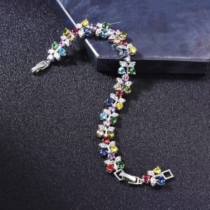 1-Yesokmarket-Rainbow Flower Bracelet-Main picture