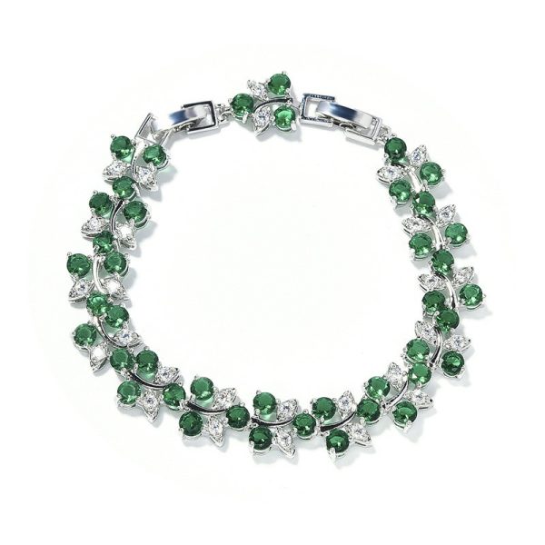 Rainbow flower bracelet colored zircon flower hand jewelry for girls niche versatile can choose a variety of colors with extension buckle