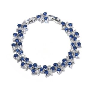 Rainbow flower bracelet colored zircon flower hand jewelry for girls niche versatile can choose a variety of colors with extension buckle