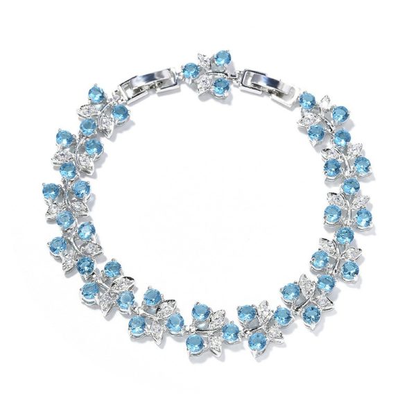 Rainbow flower bracelet colored zircon flower hand jewelry for girls niche versatile can choose a variety of colors with extension buckle