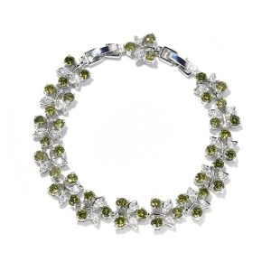 Rainbow flower bracelet colored zircon flower hand jewelry for girls niche versatile can choose a variety of colors with extension buckle