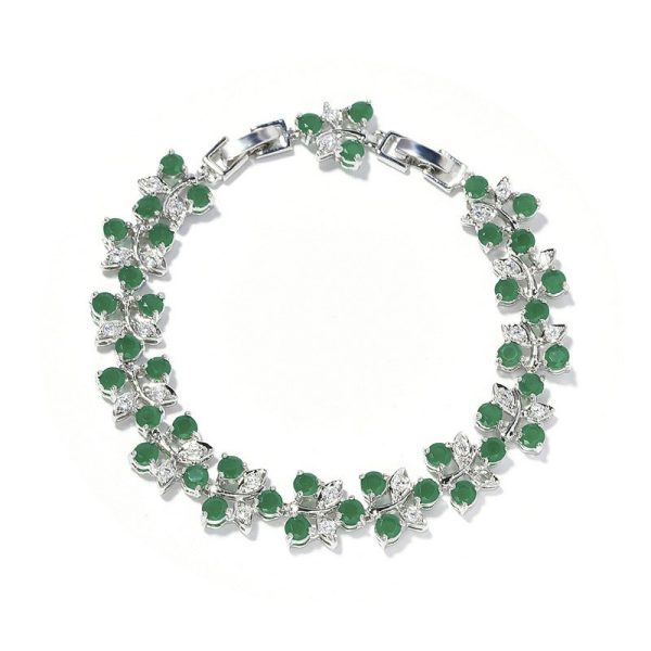 Rainbow flower bracelet colored zircon flower hand jewelry for girls niche versatile can choose a variety of colors with extension buckle