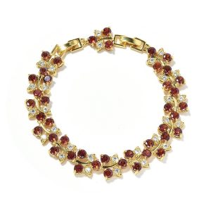 Rainbow flower bracelet colored zircon flower hand jewelry for girls niche versatile can choose a variety of colors with extension buckle