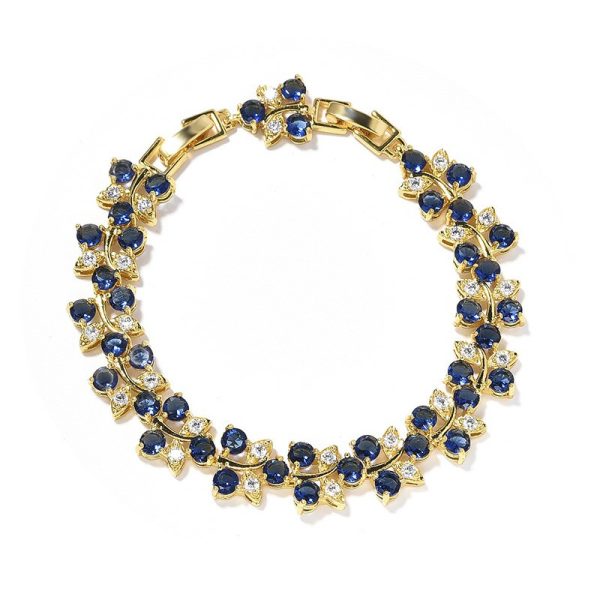 Rainbow flower bracelet colored zircon flower hand jewelry for girls niche versatile can choose a variety of colors with extension buckle