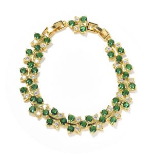 Rainbow flower bracelet colored zircon flower hand jewelry for girls niche versatile can choose a variety of colors with extension buckle
