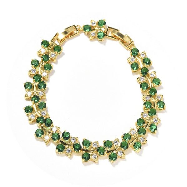Rainbow flower bracelet colored zircon flower hand jewelry for girls niche versatile can choose a variety of colors with extension buckle