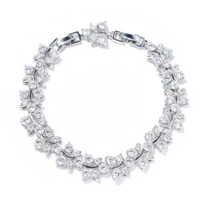 Rainbow flower bracelet colored zircon flower hand jewelry for girls niche versatile can choose a variety of colors with extension buckle