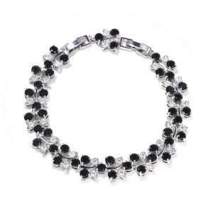 Rainbow flower bracelet colored zircon flower hand jewelry for girls niche versatile can choose a variety of colors with extension buckle