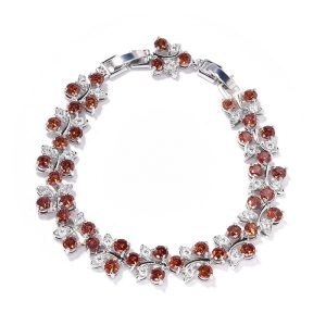Rainbow flower bracelet colored zircon flower hand jewelry for girls niche versatile can choose a variety of colors with extension buckle