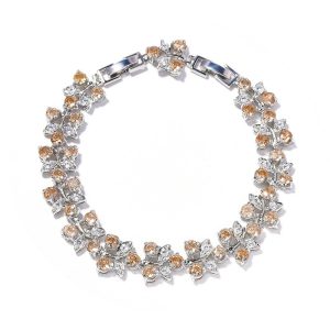 Rainbow flower bracelet colored zircon flower hand jewelry for girls niche versatile can choose a variety of colors with extension buckle